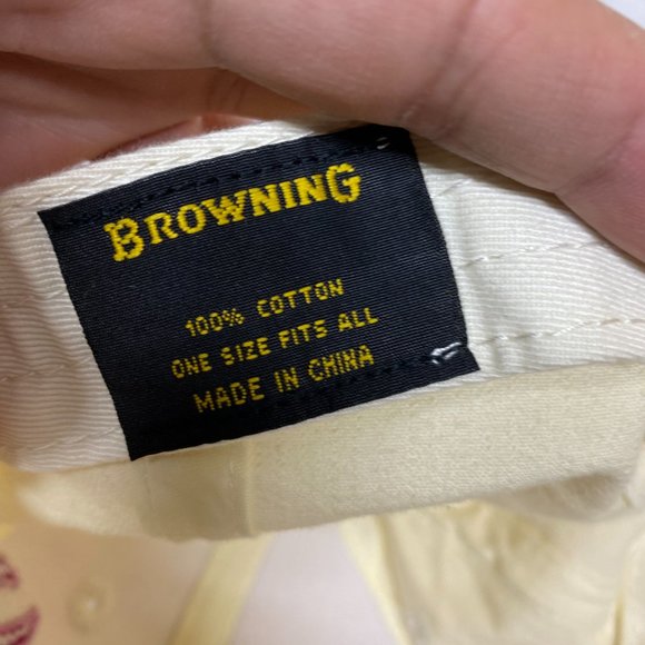 Browning Hat Strap Back Yellow Women Cap One Size Fits All Embroidered Logo Cute - Picture 10 of 11